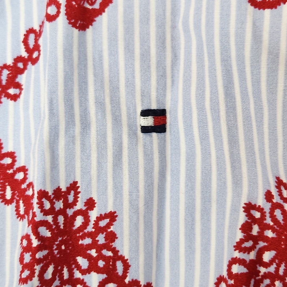 Tommy Hilfiger Blue Pinstripe Sleeveless Button Up Dress Size 8 - Picture 8 of 13